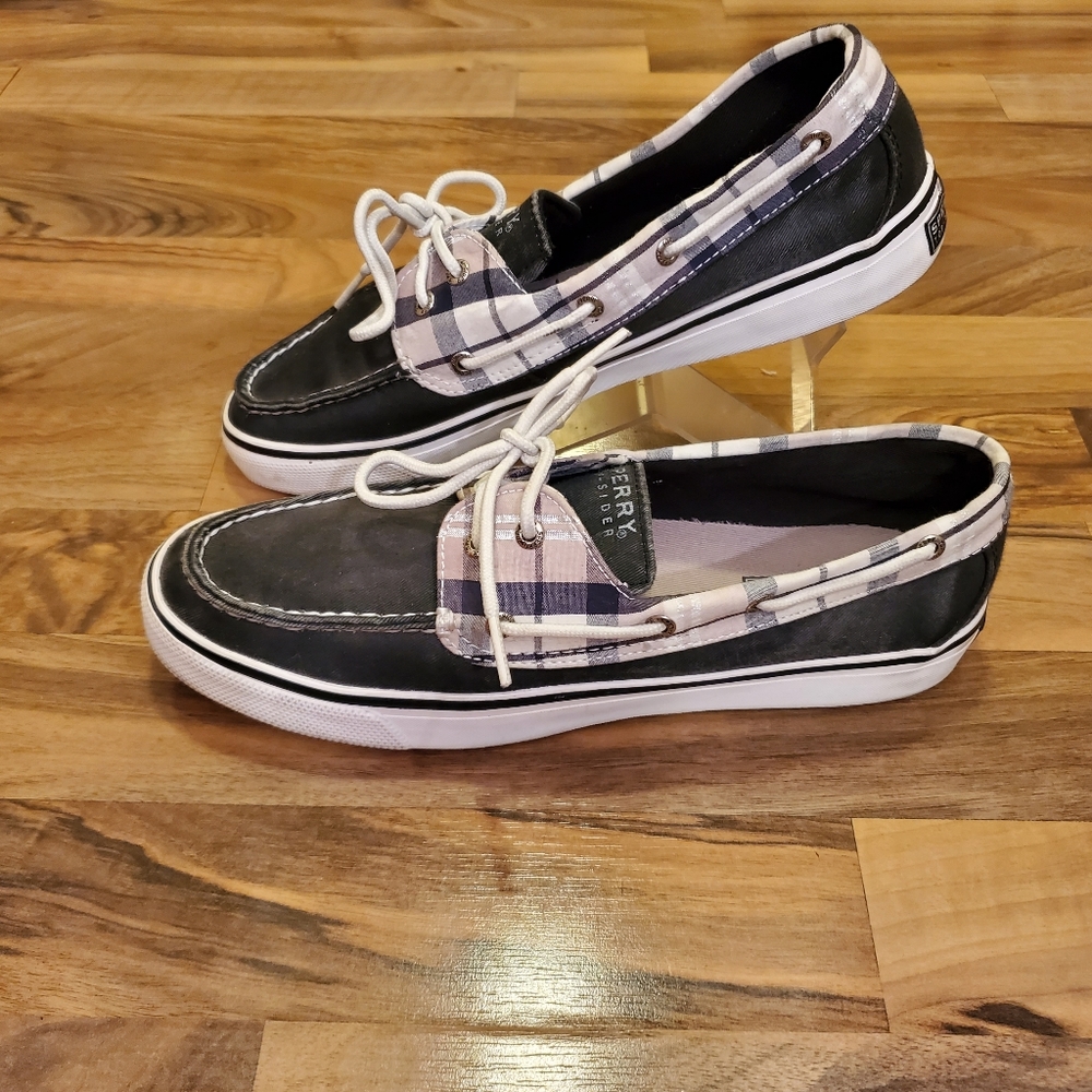 💥SPERRY TOP-SIDER Ladies Grey & White Plaid Shoes